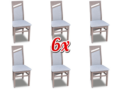 Dining room chair Fabric Upholstery Chair Gastro Dining room Set 6x Solid wood Armchair