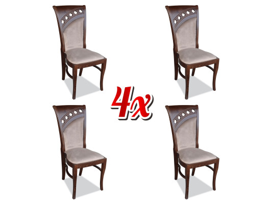 Design Chair 4x Group Armchair Chairs Set Velvet Textile new Dining room Restaurant