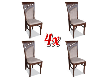 Design Chair 4x Group Armchair Chairs Set Velvet Textile new Dining room Restaurant