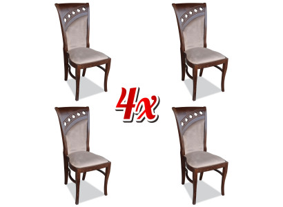 Design Chair 4x Group Armchair Chairs Set Velvet Textile new Dining room Restaurant