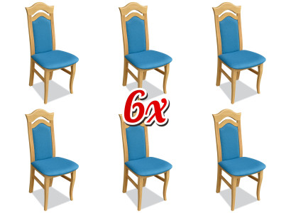 Set Chair Suite Seat Upholstery Living room Wood 6x Chairs new Ess Zimmer Group