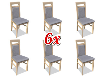 Suite Wood Lehn Upholstery Chairs Dining room Textile Set 6x Armchair Chair Group