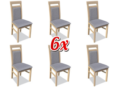 Suite Wood Lehn Upholstery Chairs Dining room Textile Set 6x Armchair Chair Group