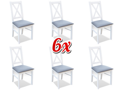 Set Wood Textile Armchair 6x Chairs Dining set Design Dining Room Chair Solid Wood