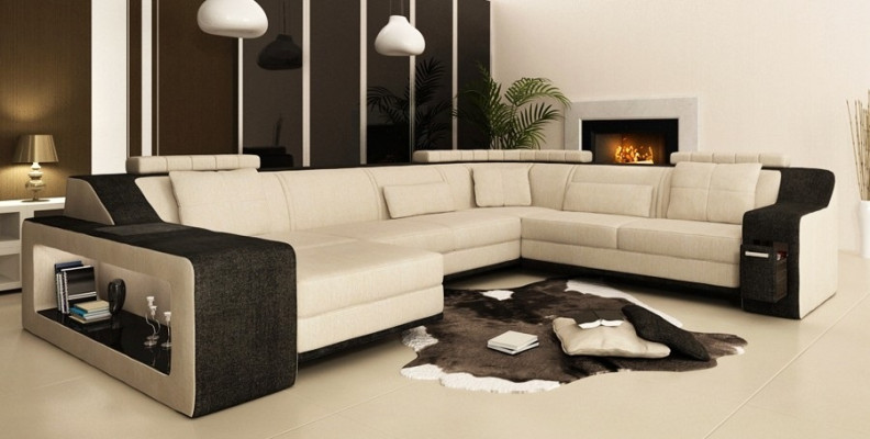 Modern Living landscape Upholstery Corner sofa Sofa Couch Corner Suite Textile
