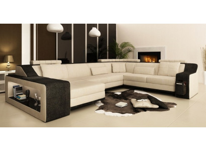 Modern Living landscape Upholstery Corner sofa Sofa Couch Corner Suite Textile