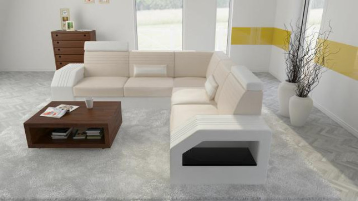 Designer Sofa Couch Corner sofa Leather Fabric Textile Upholstery Suite Living landscape
