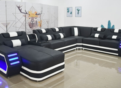 Leather Sofa Sofa Modern Upholstery Living landscape Leather Design Corner sofa Couch Textile
