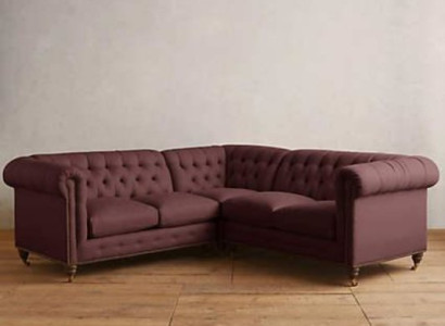 Chesterfield Corner sofa Couch Designer Upholstery Corner Textile Sofa Suite 1013-14