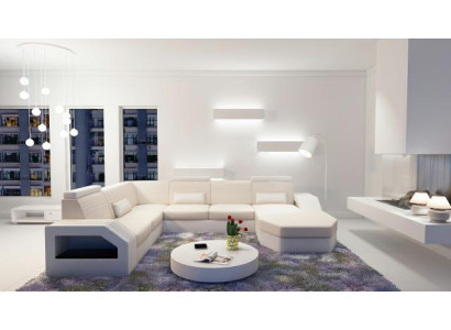 Designer Sofa Corner sofa Leather Fabric Textile Upholstery Suite Living landscape