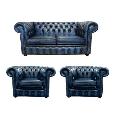 Chesterfield 2+1+1 Leather Sofa Textile Couch Fabric Upholstery Sofa Suite