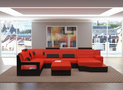 Living landscape Corner sofa Sofa Couch Upholstery Suite Leather sofa Sofa bed Immediately