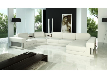 Corner sofa Upholstery Couch Sofa Living landscape Seat Corner Suite Leather Textile PH28