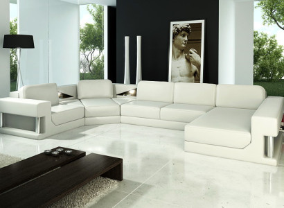 Corner sofa Upholstery Couch Sofa Living landscape Seat Corner Suite Leather Textile PH28