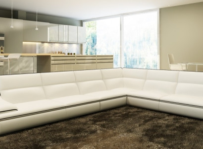 Corner sofa Upholstery Suite Couch Sofa Living landscape Seat Corner Textile Leather