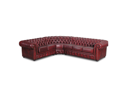 Corner sofa Sofa Couch Upholstery Corner suite Corner Chesterfield 100% Leather Immediately