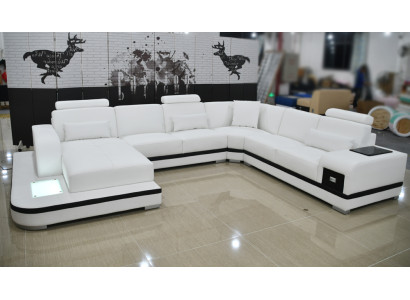 Design Leather Sofa Sofa Modern Upholstery Leather Corner sofa Couch Textile Living landscape