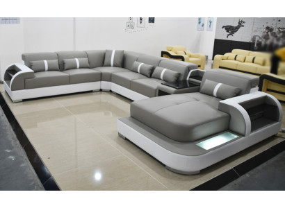 Leather Sofa Sofa Modern Upholstery Leather Design Corner sofa Couch Textile Living landscape