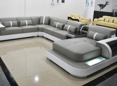 Leather Sofa Sofa Modern Upholstery Leather Design Corner sofa Couch Textile Living landscape