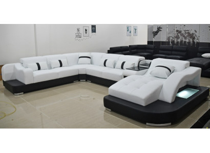 Leather Sofa Sofa Modern Leather Living landscape Design Corner sofa Couch Textile Upholstery
