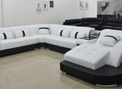 Leather Sofa Sofa Modern Leather Living landscape Design Corner sofa Couch Textile Upholstery