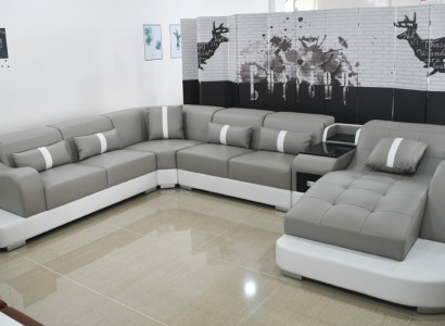 Leather Sofa Sofa Modern Leather Design Corner sofa Couch Textile Upholstery Living landscape