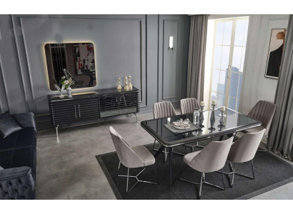 Complete e Dining room Furniture Designer Sideboard Luxury Dining table 4x Chairs