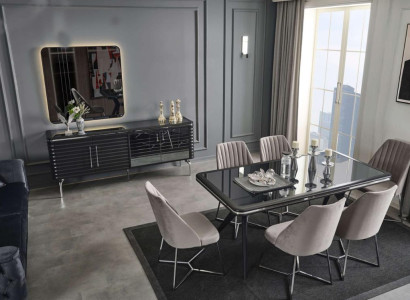 Complete e Dining room Furniture Designer Sideboard Luxury Dining table 4x Chairs