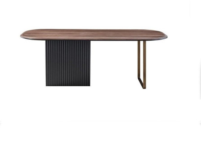 Brown wooden table Designer Dining room Furniture Half round noble dining table