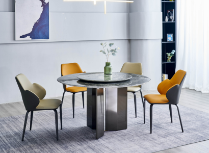 Gray round table Dining room tables Kitchen table Luxury wooden tables Table