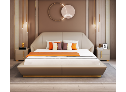 Modern White Double bed Bedroom Beds Designer Furniture Wooden Frame