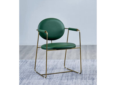 Green Stainless Steel Chair Designer Armchair Luxurious Single Seater Modern Furniture