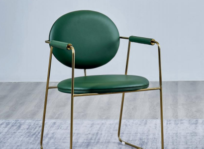 Green Stainless Steel Chair Designer Armchair Luxurious Single Seater Modern Furniture