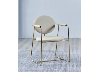 White Dining room Chair Designer Stainless Steel Chair Single Seater Modern Furniture