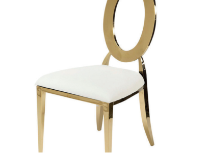 Gold-White Luxurious Chair High Chair Dining room Faux Leather Chairs Wood