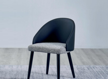 Gray-Blue dining room chair Luxury single seater Upholstered furniture wooden chairs