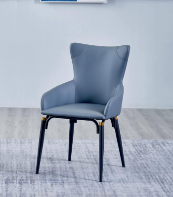 Blue dining room chair upholstery modern single seater designer leather chair