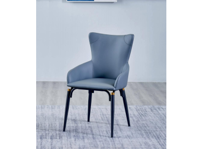 Blue dining room chair upholstery modern single seater designer leather chair