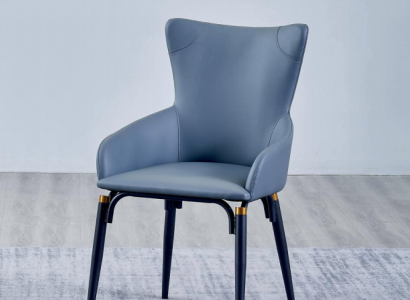 Blue dining room chair upholstery modern single seater designer leather chair