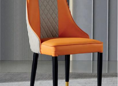 Orange Dining Room Chair Wooden Chairs Modern Recliner Chairs without Armrests