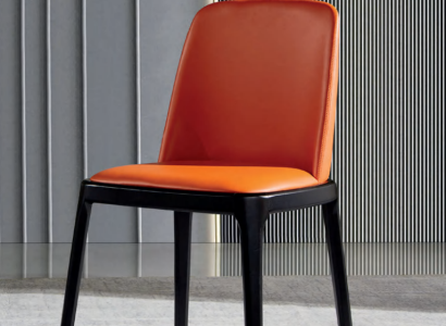 Orange-black dining room chair Stylish armchairs Modern wooden chair