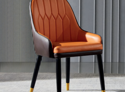 Brown-Orange Dining chairs Designer wooden chairs Modern armchair