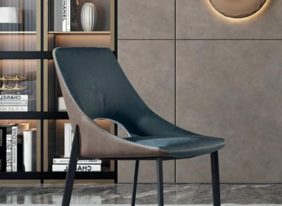 Blue faux leather chair textile dining room seating furniture upholstered chairs 1-seater