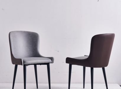Gray armrest chair Designer Dining chairs Wood kitchen single seater