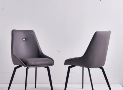Modern Gray Chair Dining room Wood Metal Chairs Designer Armchairs