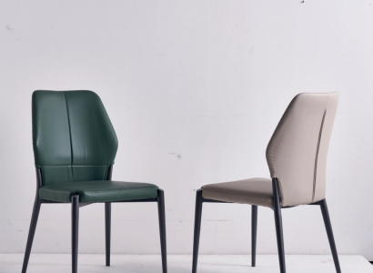 Green Designer Leather Chair Modern Dining Chairs Kitchen Seating Furniture new