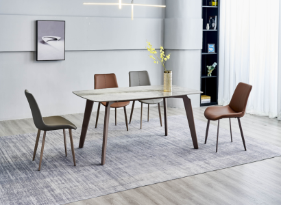 Designer kitchen table Modern Dining room furniture Dining table 4x Chairs 5-piece set