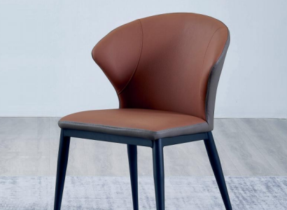 Dining room Black -Brown Chair Textile Single Seater Designer Armchairs