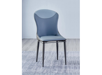 Blue dining room chair without armrests wooden chairs designer leather chairs