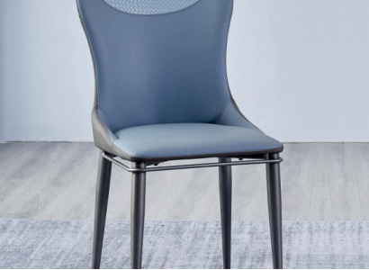 Blue dining room chair without armrests wooden chairs designer leather chairs